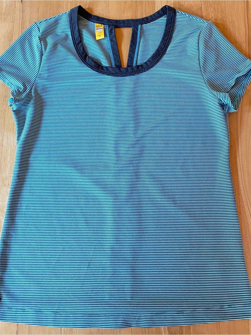 Lole Striped Short-Sleeve Scoop Neck Tee